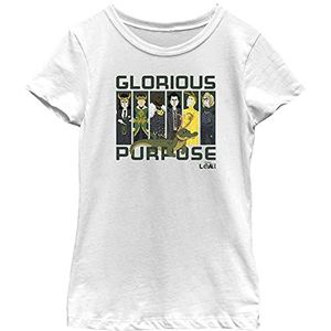 Marvel Loki (TV Show) Variant Team Girl's Solid Crew Tee T-shirt voor meisjes, wit, maat XS, wit, XS, Wit, XS