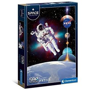 Clementoni Space Collection Volwassen 500 stukjes, astronaut, ruimte, planeet, gemaakt in Italië, puzzel, 35106, meerkleurig