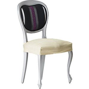 Eysa Aquiles Elastische stoelhoezen, 2 stuks, polyester, katoen, ecru, 33 x 22 x 4 cm
