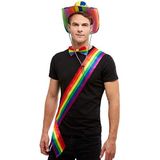 Smiffys Unisex volwassen regenboog sjaal, meerkleurig, één maat, 50997