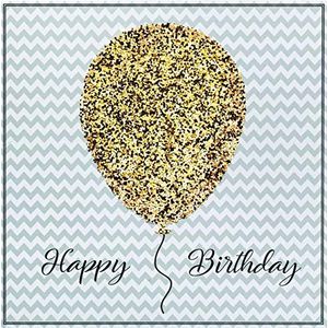 Verjaardagskaart BingBling Glitter Ballon, 15 x 15 cm