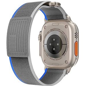 Watch Band Nylon Trail Loop voor Apple Watch Band Ultra 49 mm 45 mm 44 mm 42 mm 41 mm 40 mm 38 mm Soft Sport Vervanging Klittenband voor iWatch Series 8 7 6 5 4 3 2 SE, nylon metaal, Geen edelsteen