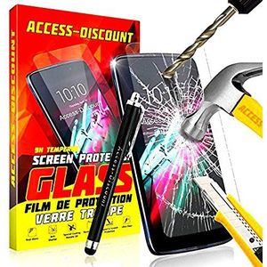 Access-Discount **Set met onbreekbaar gehard glas, displaybeschermfolie van gehard glas voor Huawei P10 Lite + stylus in zwart