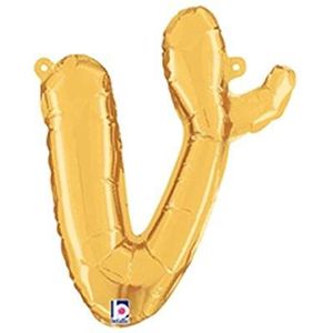 Betallic Folieballon letter V goud 35,6 cm