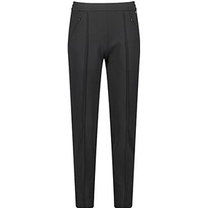 Gerry Weber Pantalon pour femme avec surpiqûres - Pantalon de loisirs - Pantalon stretch uni - Jambes légèrement raccourcies, Noir, 36