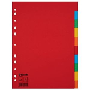 Esselte Register A4, 10 toetsen, rood/meerkleurig, gerecycled karton, 100201