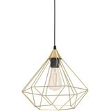 EGLO Tarbes Hanglamp, kroonluchter voor slaapkamer, van geborsteld messing, plafondlamp voor woonkamer of eetkamer met E27-fitting, Ø 32,5 cm