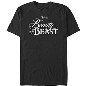 Disney Beauty & The Beast-T-shirt à Manches Courtes avec Logo Bio T-Shirt Unisexe-Adulte, Noir, M