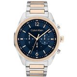 Calvin Klein Herenhorloge met chronograaf Force Collection met roestvrijstalen armbanden, blauw, armband, Blauw, Armband