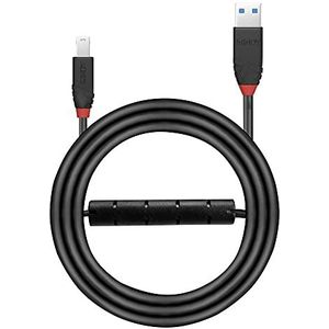 LINDY USB-kabel USB 3.2 Gen1 (USB 3.0 / USB 3.1 Gen1) USB-A stekker, USB-B stekker 10.00 m Zwart 43227