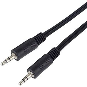 PremiumCord 1 m jack-kabel 3,5 mm stereo jack stekker op stekker, audio aansluitkabel voor tv-mobiele telefoons MP3 HiFi, afgeschermd, zwart