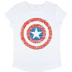 Marvel Avengers Classic - Super Soldier dames T-shirt met rolgeluiden, wit, L, Wit