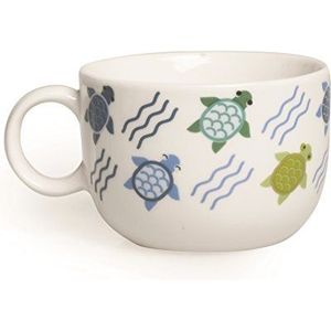 Excelsa Animals Tasse Thé, 200 ML, Porcelaine, Blanc Tortue 8.5x8.5x6 cm Blanc/Multicolore