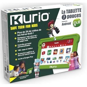 KURIO - De Gulli 32GB tablet voor kinderen - Android 13 - Aanpasbaar ouderlijk toezicht & veilige browser - Gulli Heroes Video's + 100 apps & Educatieve spelletjes vooraf geladen