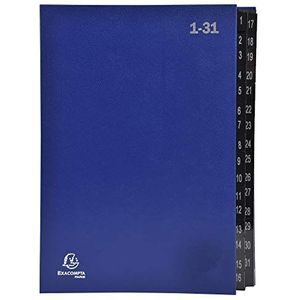 Exacompta - Ref. 57042E - 1 Ordonator sorteerder - hardcover - binnenkant van zwart karton - gelamineerde tabbladen van 1 tot 31-32 vakken - afmetingen 25x33 cm - voor A4 - kleur blauw