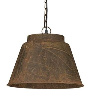 Relaxdays Hanglamp, lampenkap, bel van geoxideerd metaal, H x D: 140 x 34,5 cm, roest-effect, bruin, vintage, industriële stijl, retro, bruin