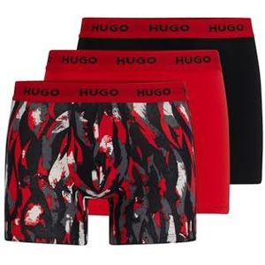 HUGO Boxerbr Trplt Design BOXER_BRIEF Heren (1 stuk), Rood