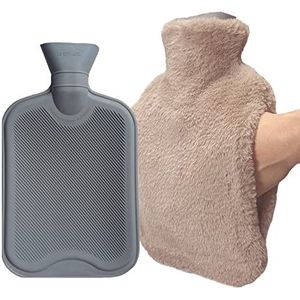 TENQUAN Warmwaterkruik met afneembare vervanging voor warme en koude kruik voor hals en schouder, benen, maat (koffiebruin)