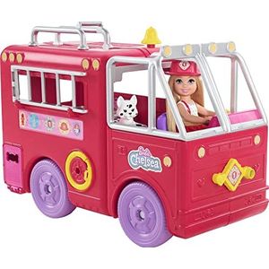 Barbie Chelsea brandweerauto met Chelsea pop