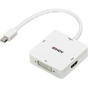 LINDY 38297 Mini-DP naar HDMI 2.0, DVI-D/VGA-converter