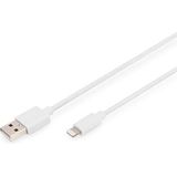 DIGITUS 1 m, Lightning/USB-A telefoonkabel USB A wit