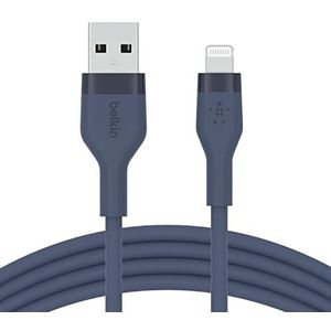 Belkin BoostCharge Flex USB-A naar Lightning kabel (2 m), MFi-gecertificeerd, voor iPhone 14/14 Plus, 13, 12, Pro, Max, mini, SE, iPad, enz. (blauw)