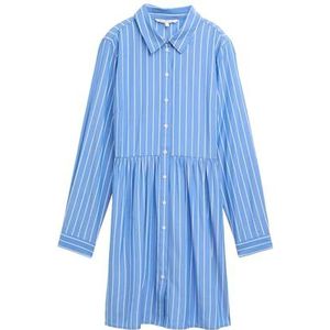 TOM TAILOR Denim Robe pour femme, 37406 - Rayures bleues et blanches, L