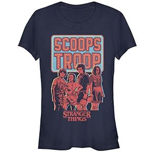 Stranger Things Scoop Troop T-Shirt À Manches Courtes Femme, Bleu Marine, XXL