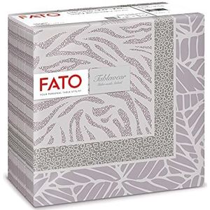 Fato - Droge papieren servetten, Airlaid, stofeffect, pak van 50 servetten, afmeting 40 x 40, in 4 gevouwen, poeder jungle motief