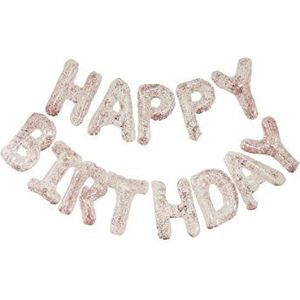 Ginger Ray - Transparante folieballon banner en Happy Birthday confetti