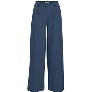 OBJECT Objlisa Noos stoffen wijde damesbroek, donkerjeansblauw, 36, Donkere jeans blauw