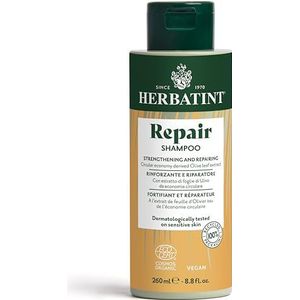 Herbatint Repair Shampooing Réparateur - 260 ml Shampooing Certifié Bio pour Cheveux Stressés et endommagés, 98% d'ingrédients d'origine naturelle, avec Extraits d'Olive, Moringa, Aloe Vera et
