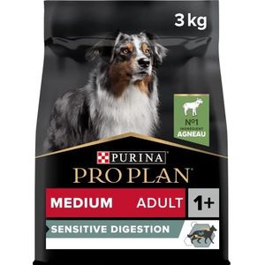 Purina Pro PLAN Hondenvoer middelgroot voor volwassenen met optimalisatie, rijk aan lamsvlees, per stuk verpakt (1 x 3 kg)