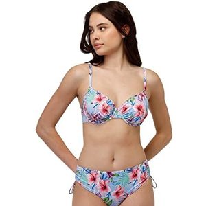 LOVABLE Beugelbeha met opstaande kraag, kleurrijk bedrukt Micro Bikini, tropische bloemen, 36C dames, tropische bloemen, Tropische bloemen