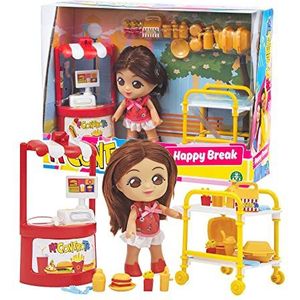 Me Contro Te - Happy Break Fast Food Mini Playset met Sofi en accessoires voor je burgers, voor meisjes vanaf 3 jaar, MECA3200, waardevolle spellen, meerkleurig