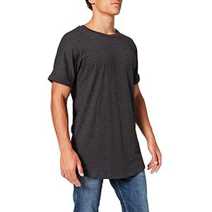 Urban Classics Turnup lang T-shirt voor heren, in vele kleuren beschikbaar, maten XS tot 5XL, Houtskool.
