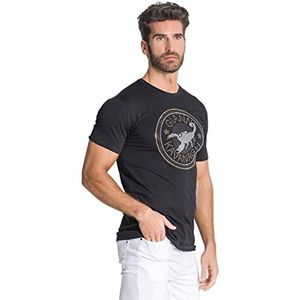 Gianni Kavanagh Black Carats Crystals T-shirt pour homme, noir, XS