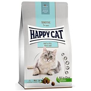 Happy Cat 70601 - Sensitive Huid & Vacht, droogvoer voor katten met kip voor huid- en houtgevoelige katten, capaciteit: 4 kg