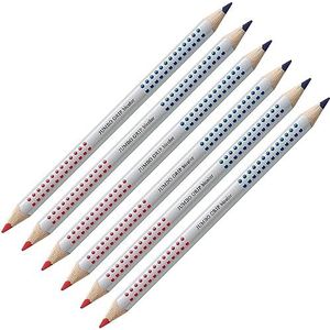 Faber-Castell 205083 Jumbo Grip kleurpotloden, rood, blauw, 6 stuks, ideaal voor beginners met schrijven