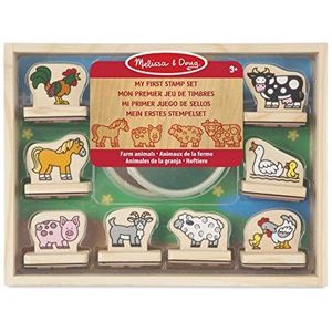 Melissa & Doug |Mijn eerste stempels | boerderijdieren | stempel voor kinderen | postzegels set van hout
