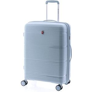 GLADIATOR Bionic Uittrekbare koffer met zwenkwielen, middelgroot, 65 cm, grijs, mediana, 65 cm, uittrekbare koffer, harde en zwenkwielen., grijs., Uittrekbare koffer, harde koffer met zwenkwielen.
