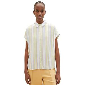 Tom Tailor Denim Dames blouse, 31111 - meerkleurig verticale strepen, XXL, 31111, meerkleurig verticaal gestreept