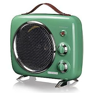 Ariete 808, Vintage ventilatorradiator, koud en warm, verstelbare thermostaat, handgreep voor eenvoudig transport, 2000 W, groen
