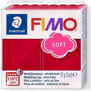 STAEDTLER 8020-26 Fimo Soft Klei, 57 g, kersenrood