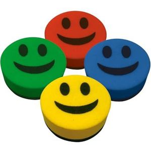 Liderpapel Whiteboard Remover, rond, 5 cm diameter, magnetisch, gezicht smiley verschillende kleuren