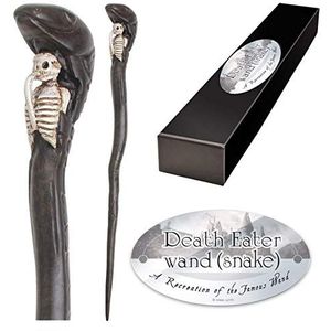 The Noble Collection - Death Eater Snake Character Wand – 13 inch (34 cm) High Quality Wizarding World Wand with Name Tag – Harry Potter filmset filmrekwisieten muren
