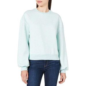 Urban Classics Dames Sweatshirt Oversized Color Melange Ronde Hals Sweatshirt Oversized Optiek 2 Kleuren XS-5XL, Aqua Melange