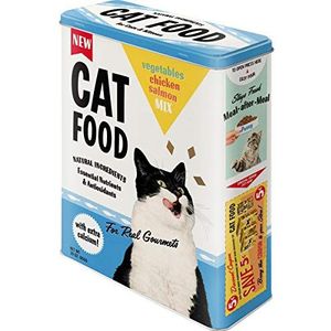 Nostalgic-Art Retro XL voorraaddoos Cat Food Mix - cadeau-idee voor kattenliefhebbers, grote metalen container, vintage design, 4 liter