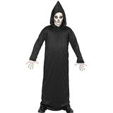 Widmann - Magere Hein kostuum, zwarte jurk, Grim Reaper, carnavalskostuums, carnaval, Halloween