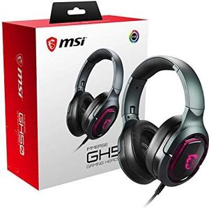 MSI Immerse GH50 Gaming Headset, opvouwbaar, van licht metaal, RGB 7.1, met RGB surround sound, maat L